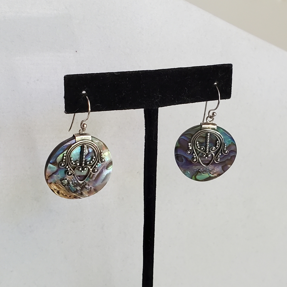 Suarti Abalone Sterling Drop Earrings - Picture 11 of 13